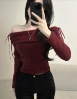 Double Ribbon Off Shoulder Top - Image 25