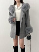 1️⃣周年驚喜價🫢 Removable Fur 60% Wool Coat - Image 3