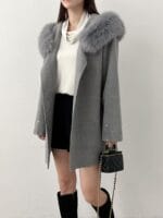 1️⃣周年驚喜價🫢 Removable Fur 60% Wool Coat - Image 6