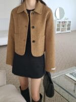 1️⃣周年驚喜價! 🫢65% Wool Handmade Cropped Coat - Image 2