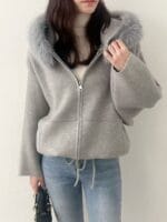 40% Wool Batwing Hoodie Jacket - Image 2
