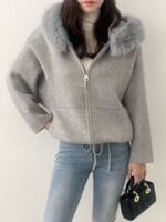 40% Wool Batwing Hoodie Jacket - Image 6
