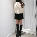 Cropped Knit Hoodie Jacket - Image 9