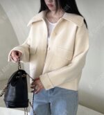 Detachable Knit Collar Jacket - Image 18