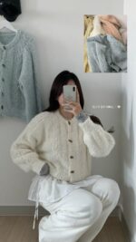 ☝🏻週年驚喜價 10% Wool Toggle Snowy Cardigan - Image 2