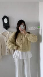 ☝🏻週年驚喜價 10% Wool Toggle Snowy Cardigan - Image 4