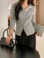 Vneck Ribbed Knit Cardigan - Image 2