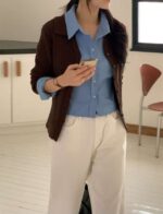 Vneck Ribbed Knit Cardigan - Image 9