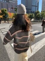 [Premium] Striped V-Neck Knit Sweaters - Image 8