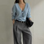 [Premium] Alpaca Wool V-neck Knit