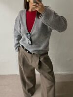 [Premium] Alpaca Wool V-neck Knit - Image 7