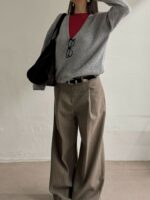 [Premium] Alpaca Wool V-neck Knit - Image 9