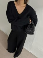 [Premium] Alpaca Wool V-neck Knit - Image 11