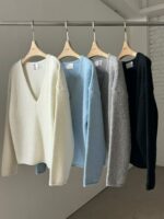 [Premium] Alpaca Wool V-neck Knit - Image 12