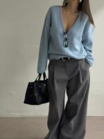 [Premium] Alpaca Wool V-neck Knit - Image 17