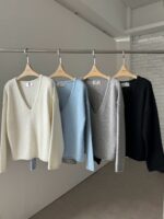[Premium] Alpaca Wool V-neck Knit - Image 18
