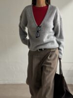 [Premium] Alpaca Wool V-neck Knit - Image 19