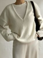 [Premium] Alpaca Wool V-neck Knit - Image 23