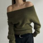 [Premium] Angora Off-shoulder Knit