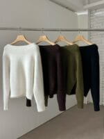 [Premium] Angora Off-shoulder Knit - Image 6