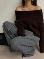 [Premium] Angora Off-shoulder Knit - Image 8