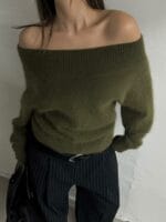 [Premium] Angora Off-shoulder Knit - Image 15