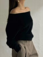 [Premium] Angora Off-shoulder Knit - Image 25