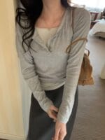 [Premium] Layered Henley Tops - Image 2