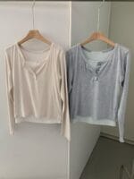 [Premium] Layered Henley Tops - Image 6