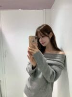 [Premium] Haze Off-shoulder Knit - Image 8