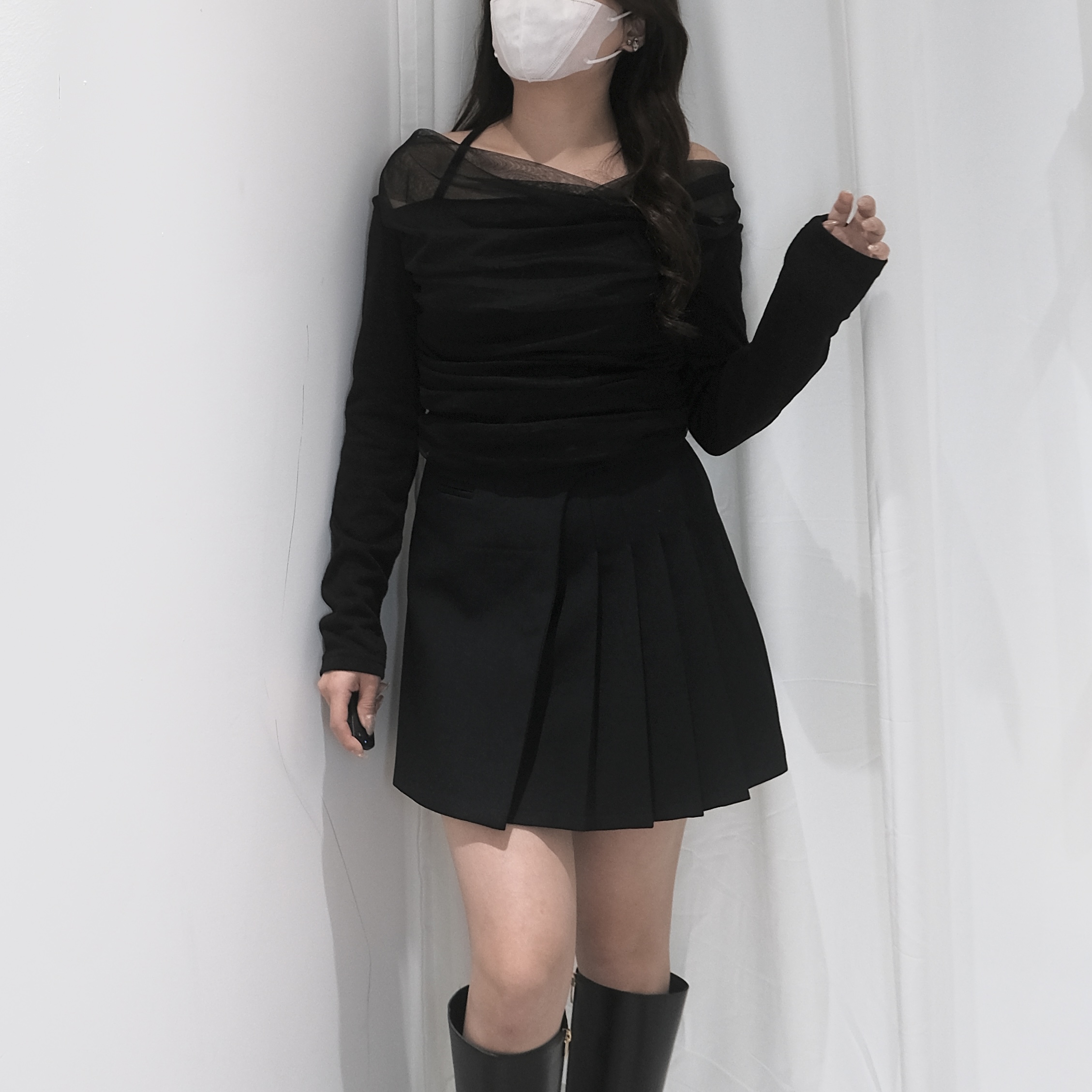 25DECTOP002_NEW_001 Chiffon Haltered Festive Top - Image 1