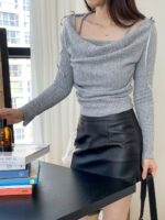 Drape Ribbon Shoulder Knit - Image 18