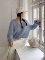 Soft Fuzzy Vneck Knit - Image 31