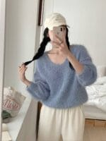 Soft Fuzzy Vneck Knit - Image 32