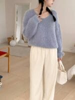 Soft Fuzzy Vneck Knit - Image 34