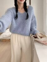 Soft Fuzzy Vneck Knit - Image 37