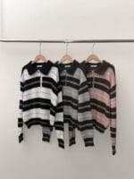 Wool Collar Striped Knit - Image 2