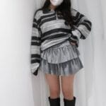 Wool Collar Striped Knit - Image 6