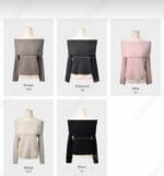 Ribbed Off Shoulder Knit - Image 26