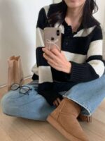 Alpaca Collar Stripes Knit - Image 9