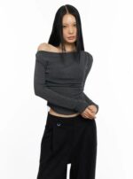 Basic Ruffle Drape Top - Image 7