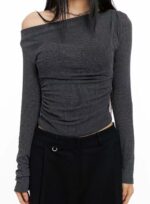 Basic Ruffle Drape Top - Image 8