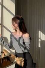 Gentle Mesh Offshoulder Knit - Image 16