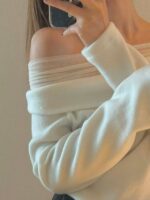 Gentle Mesh Offshoulder Knit - Image 29