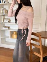 Girlfriend Ruched Off-Shoulder Top - Image 4