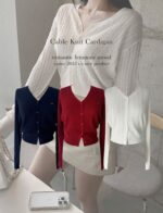 Vneck Cable Vneck Cardigan - Image 5