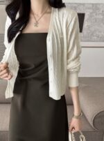 Vneck Cable Vneck Cardigan - Image 6