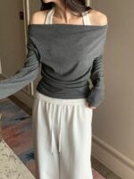 Halter Ruffle Off-shoulder Top - Image 4