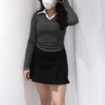 V-neck Polo Crop Tee - Image 8