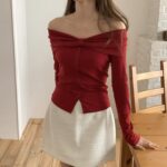 Off-shoulder Ribbon Top